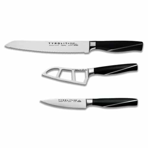 Set di coltelli TYROLIT Life Iceline Jause con coltello da pane, coltello da formaggio e coltello per lardellare